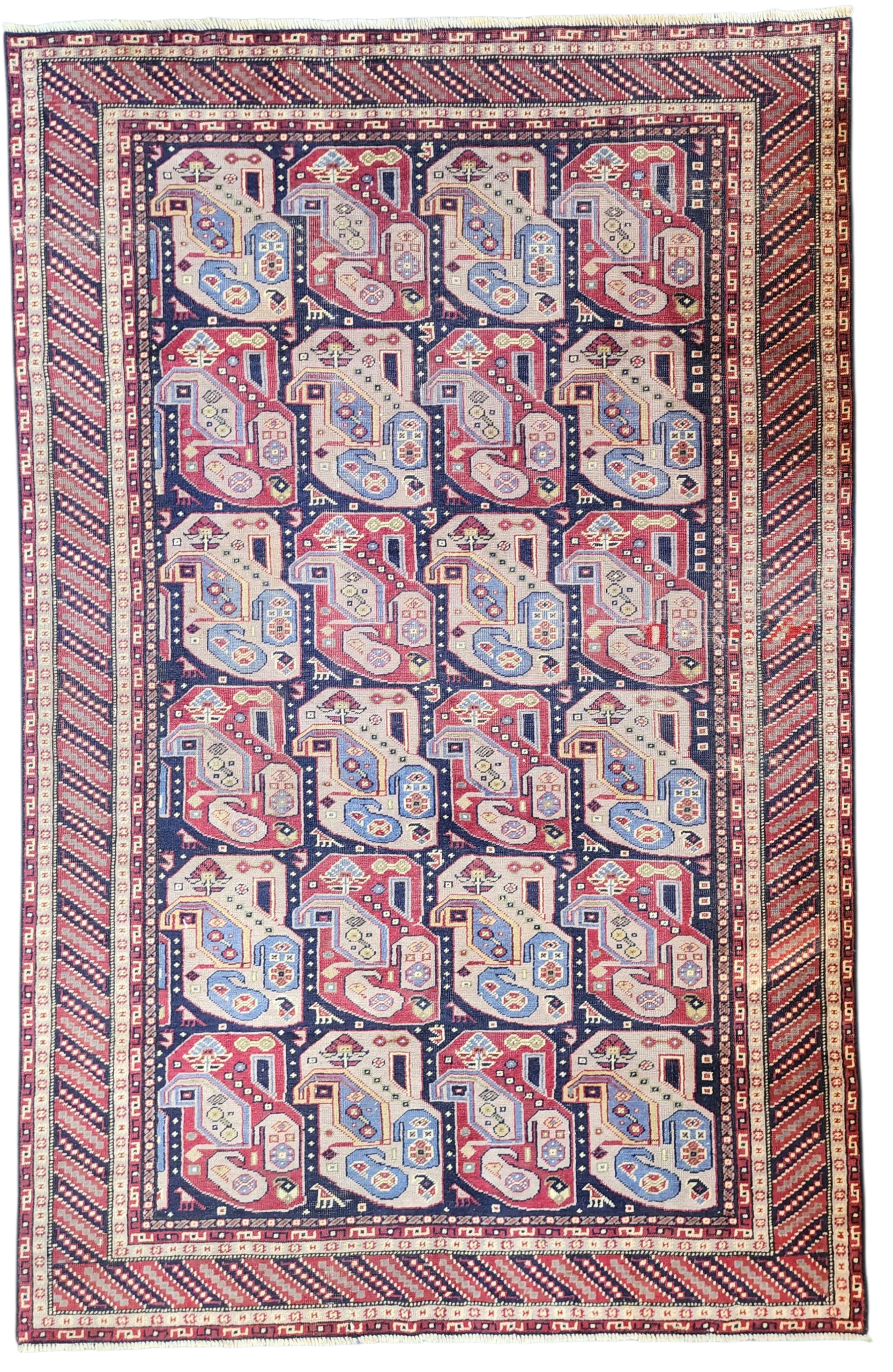 Handmade Turkish Rug - Classic Medallion Design