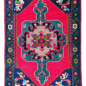 Handmade Turkish Rug - Geometric Tribal Design