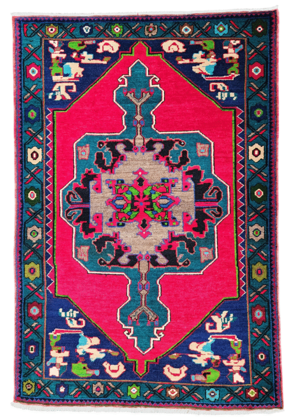 Handmade Turkish Rug - Geometric Tribal Design