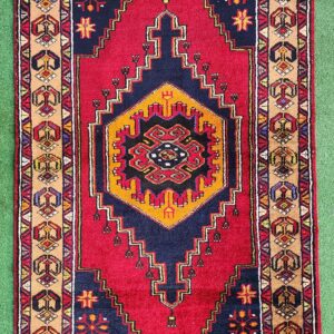 Newly Woven Turkish Rug - Classic Red and Blue